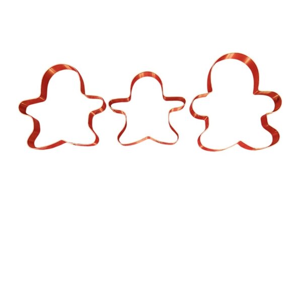 Set Of 3 Nesting Gingerbread Man Copper Cookie Cutters For Baking & Crafting - Picture 6 of 6